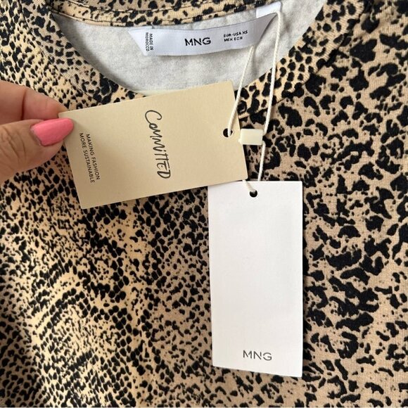 Nwt - Mango, Women’s Printed Long Sleeve T-Shirt. Size : Xs. - Picture 5 of 12